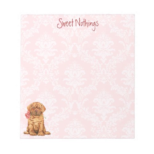 Valentine Rose Dogue de Bordeaux Notepad