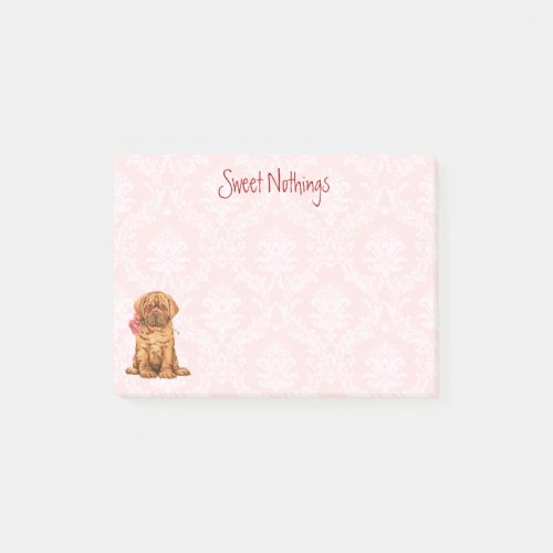 Valentine Rose Dogue de Bordeaux Post_it Notes