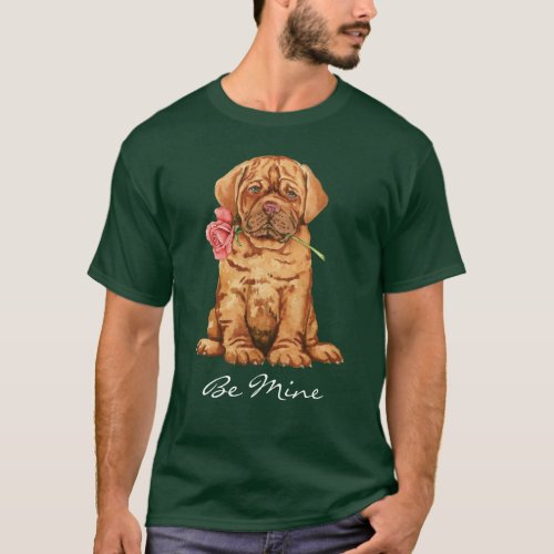 Valentine Rose Dogue de Bordeaux T_Shirt