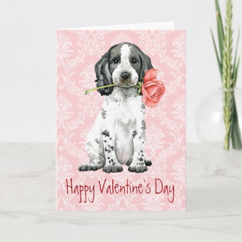 Valentine Rose English Cocker Spaniel Holiday Card