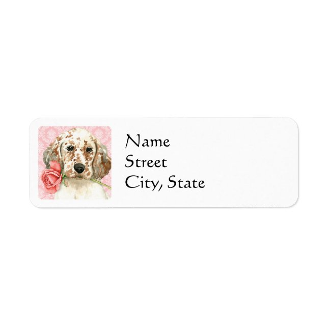 Valentine Rose English Setter Label (Front)