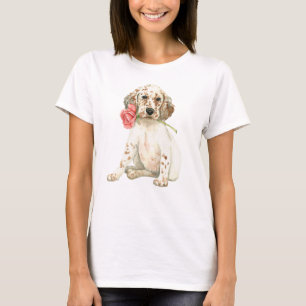 Valentine Rose English Setter T-Shirt