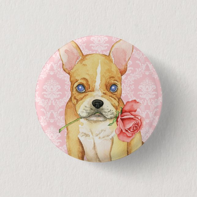 Valentine Rose Frenchie Button (Front)