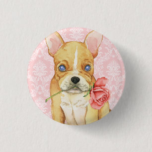 Valentine Rose Frenchie Button