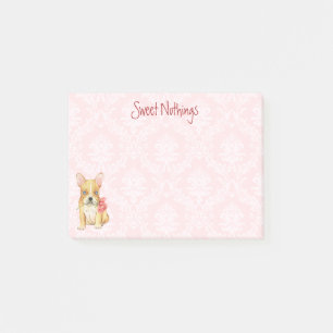 Valentine Rose Frenchie Post-it Notes