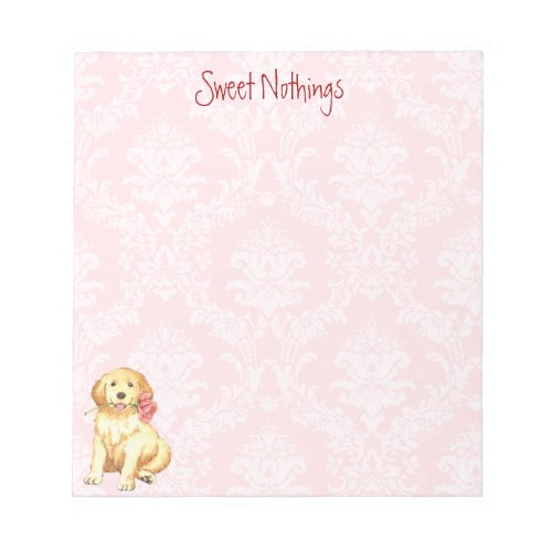 Valentine Rose Golden Notepad