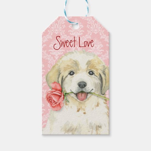 Valentine Rose Great Pyrenees Gift Tags