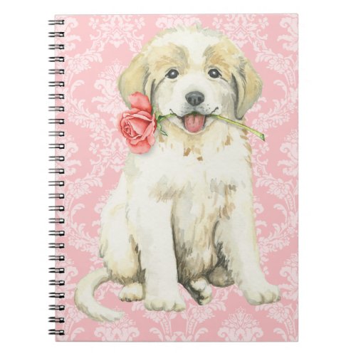 Valentine Rose Great Pyrenees Notebook