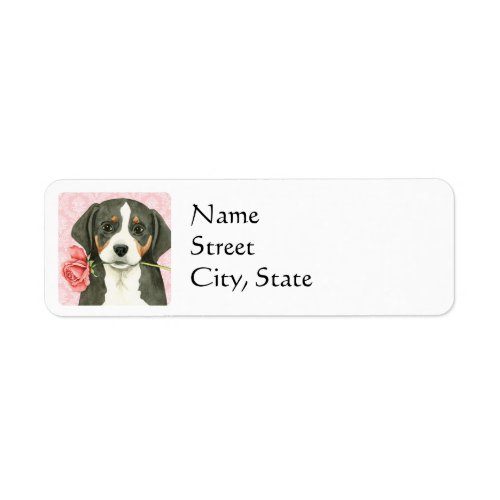 Valentine Rose Greater Swiss Mountain Dog Label