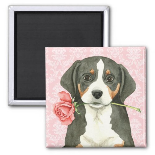 Valentine Rose Greater Swiss Mountain Dog Magnet