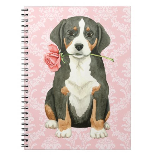Valentine Rose Greater Swiss Mountain Dog Notebook