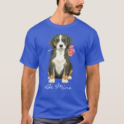 Valentine Rose Greater Swiss Mountain Dog T_Shirt