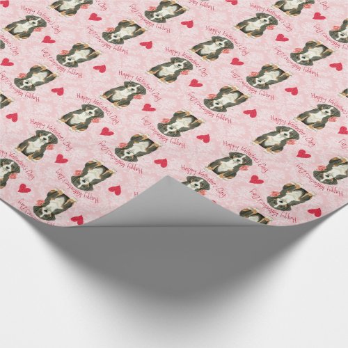 Valentine Rose Greater Swiss Mountain Dog Wrapping Paper