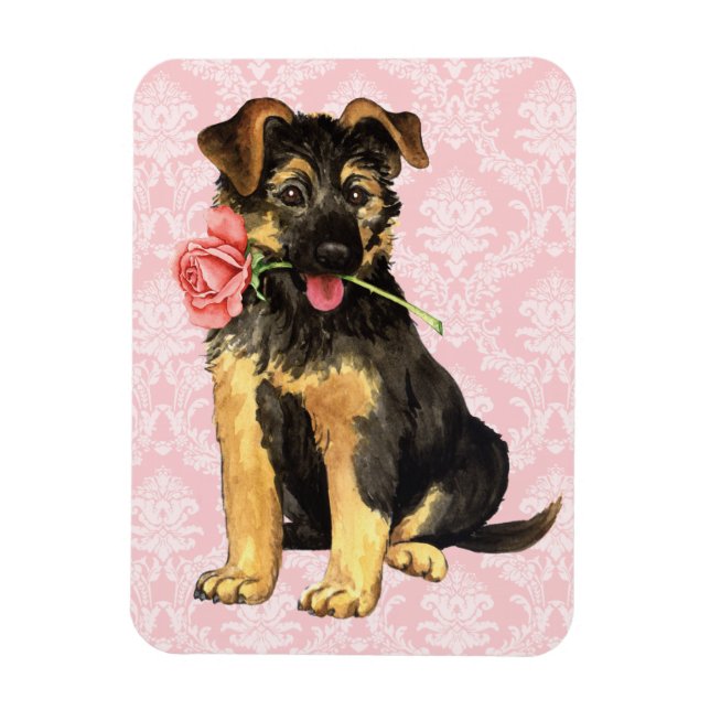 Valentine Rose GSD Magnet (Vertical)