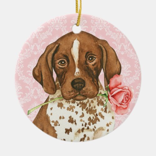 Valentine Rose GSP Ceramic Ornament