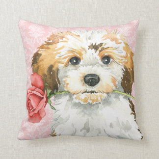 Valentine Rose Havanese Throw Pillow