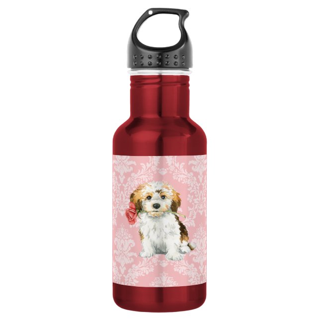 Valentine Rose Havanese Water Bottle (Front)