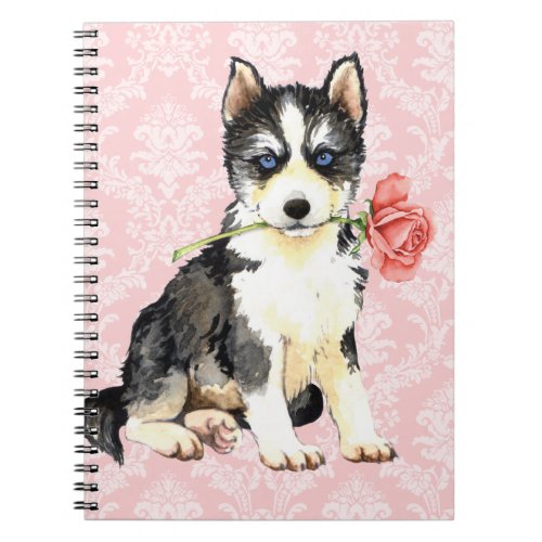 Valentine Rose Husky Notebook