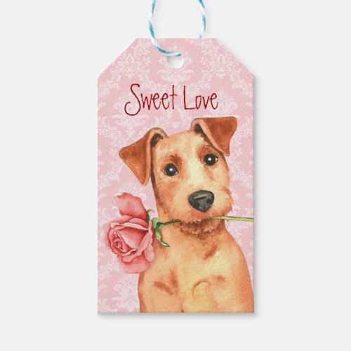 Valentine Rose Irish Terrier Gift Tags