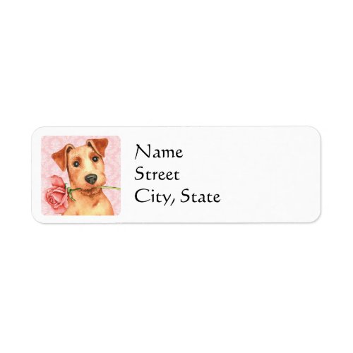 Valentine Rose Irish Terrier Label