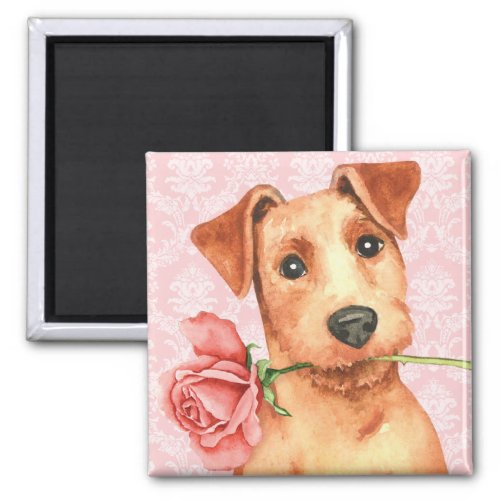 Valentine Rose Irish Terrier Magnet