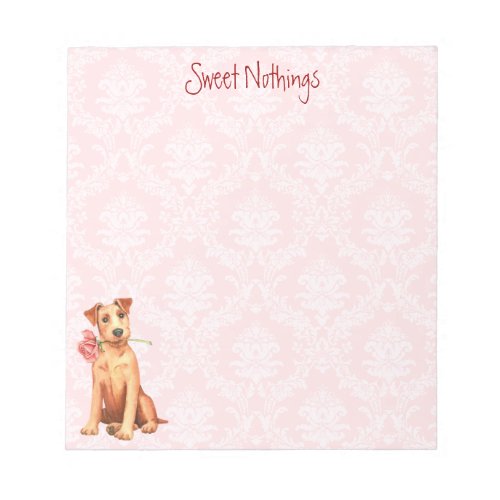 Valentine Rose Irish Terrier Notepad