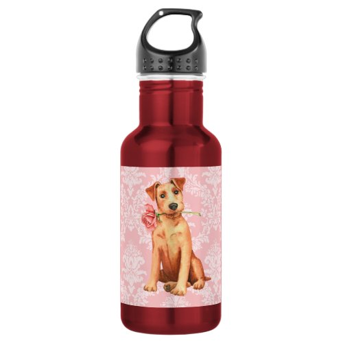 Valentine Rose Irish Terrier Stainless Steel Water Bottle