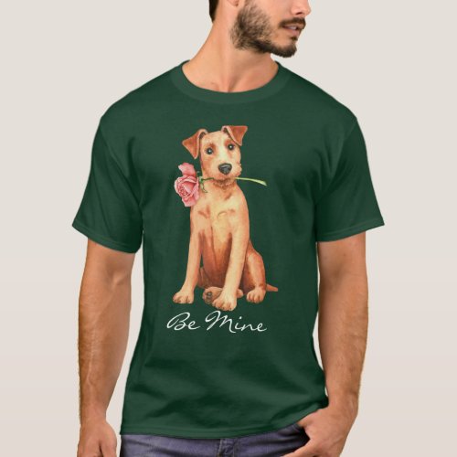 Valentine Rose Irish Terrier T_Shirt