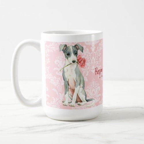 Valentine Rose Italian Greyhound Coffee Mug