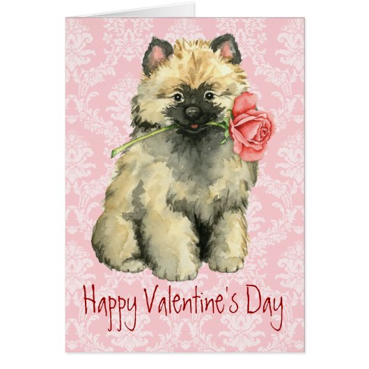 Valentine Rose Keeshond Cards (Front)
