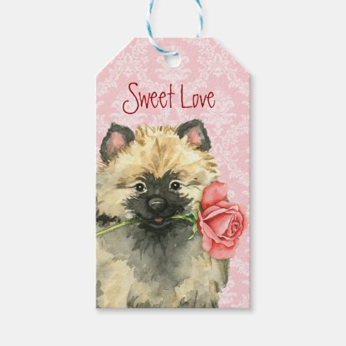 Valentine Rose Keeshond Gift Tags