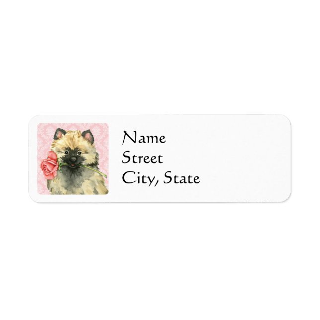 Valentine Rose Keeshond Label (Front)