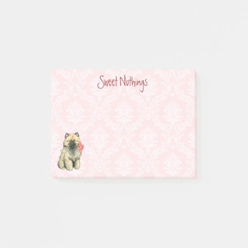 Valentine Rose Keeshond Post_it Notes