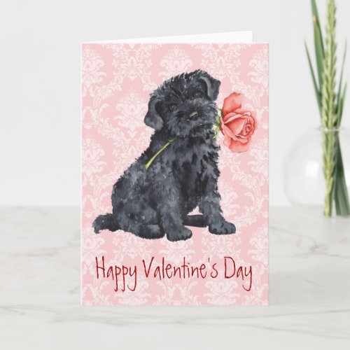 Valentine Rose Kerry Blue Terrier Holiday Card