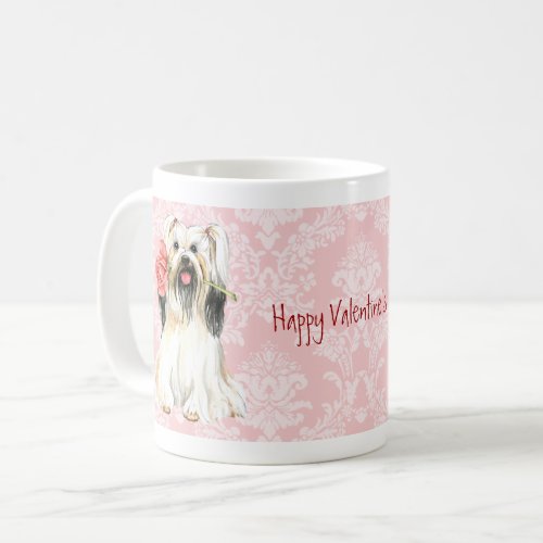 Valentine Rose Lhasa Apso Coffee Mug