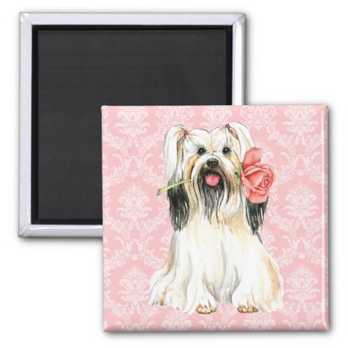 Valentine Rose Lhasa Apso Magnet