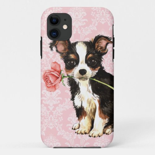 Valentine Rose Long Coat Chihuahua iPhone 11 Case