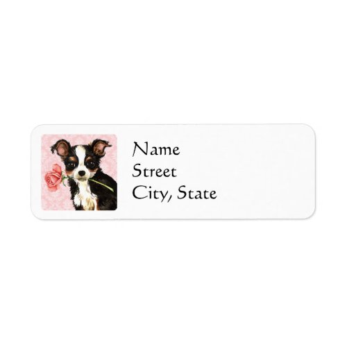 Valentine Rose Long Coat Chihuahua Label