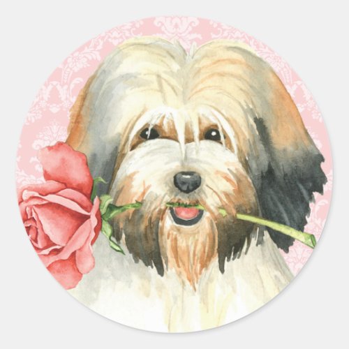 Valentine Rose Lwchen Classic Round Sticker