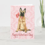 Valentine Rose Malinois Holiday Card