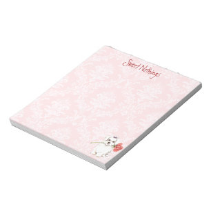 Valentine Rose Maltese Notepad