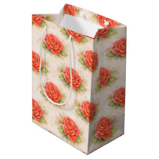Valentine rose medium gift bag