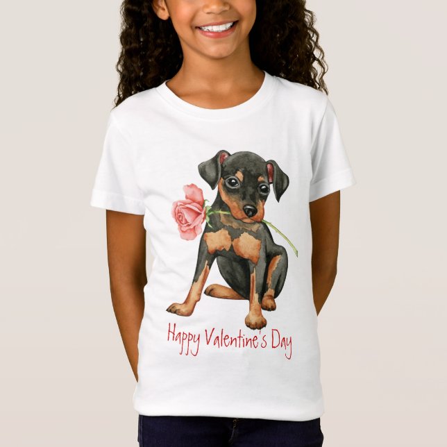 Valentine Rose Min Pin T-Shirt (Front)