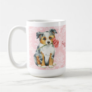 Valentine Rose Mini American Shepherd Coffee Mug
