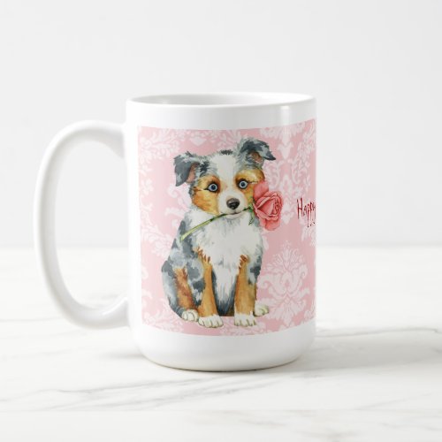 Valentine Rose Mini American Shepherd Coffee Mug