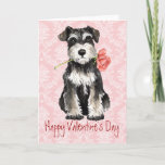Valentine Rose Mini Schnauzer Holiday Card