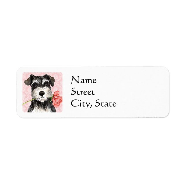 Valentine Rose Mini Schnauzer Label (Front)