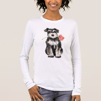 Valentine Rose Mini Schnauzer Long Sleeve T-Shirt