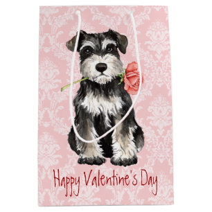 Valentine Rose Mini Schnauzer Medium Gift Bag