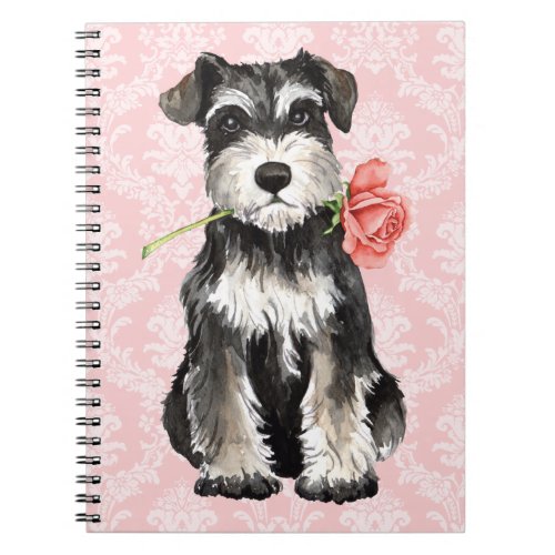 Valentine Rose Mini Schnauzer Notebook